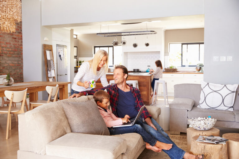 Family spending time together in the living room